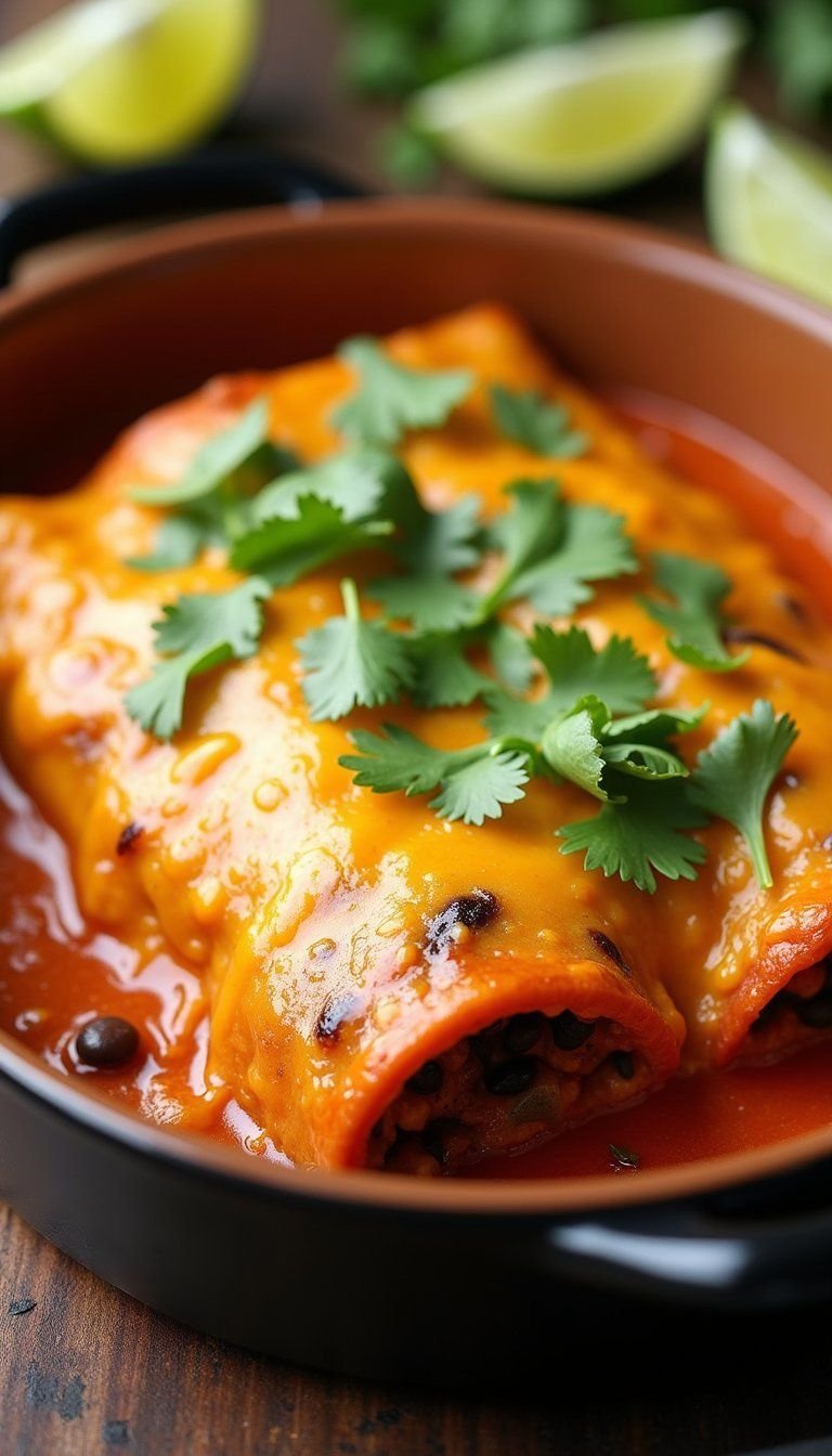 Sweet Potato and Black Bean Enchilada Bake