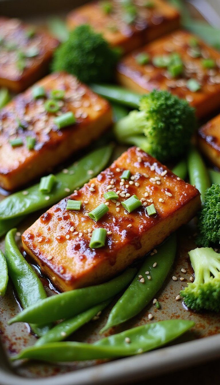 Teriyaki-Glazed Tofu and Veggie Tray Bake