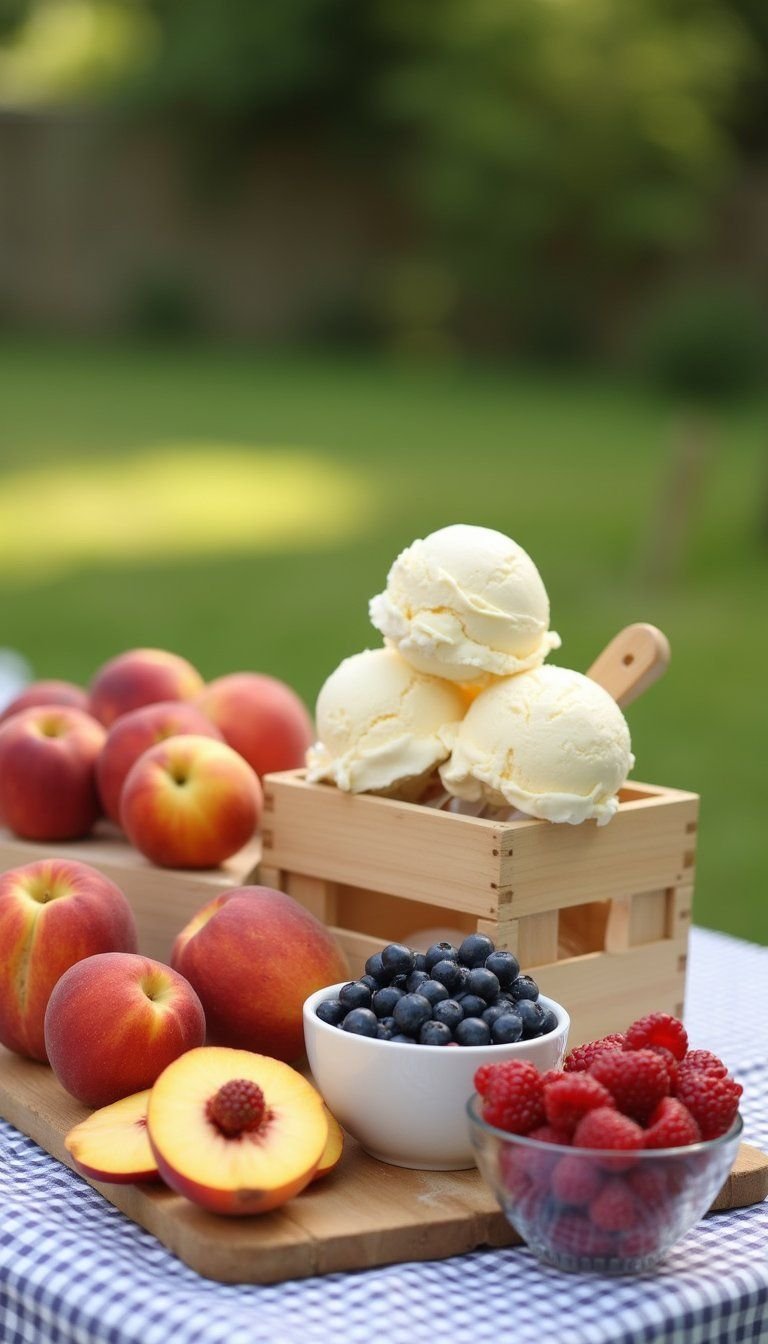 Backyard Summer Ice Cream Bar With Fresh Fruit