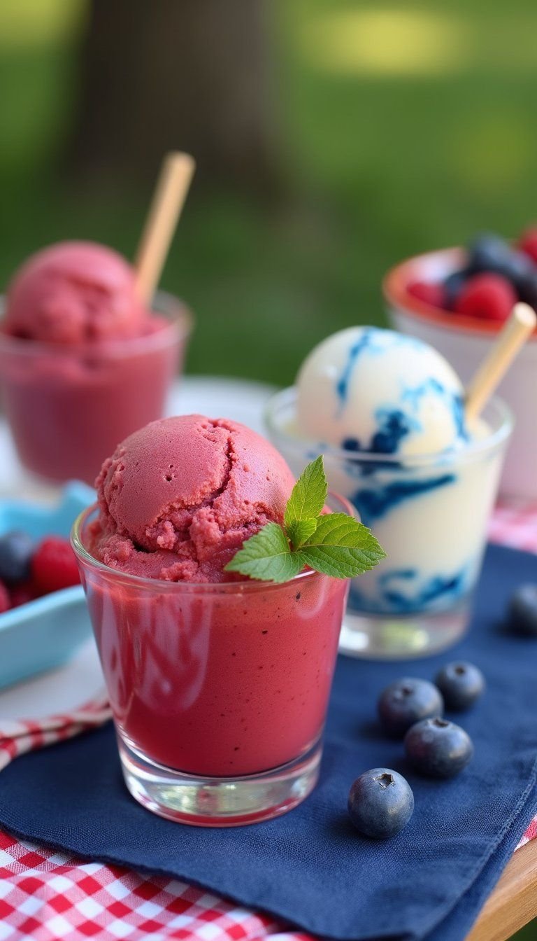 Fourth Of July Red White And Blue Ice Cream Bar