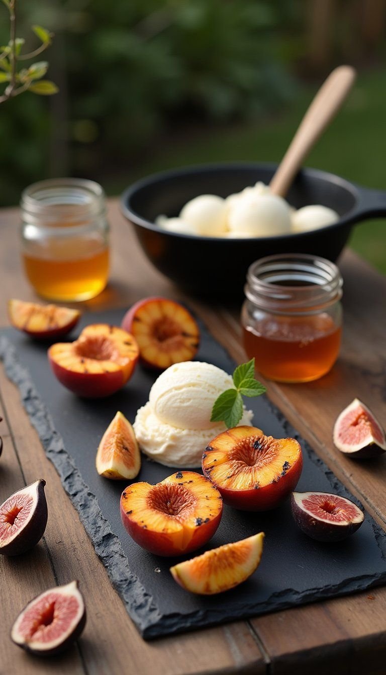 Grilled Fruit And Honey Toppings Bar For Summers