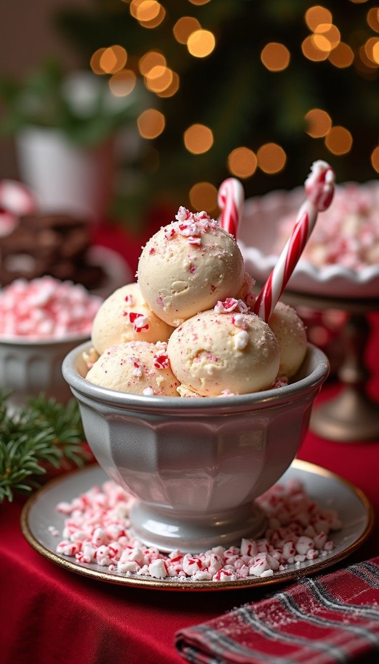 Holiday Peppermint And Crunch Winter Ice Cream Bar