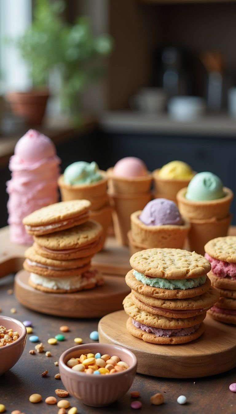 Ice Cream Sandwich Assembly Bar With Cookies