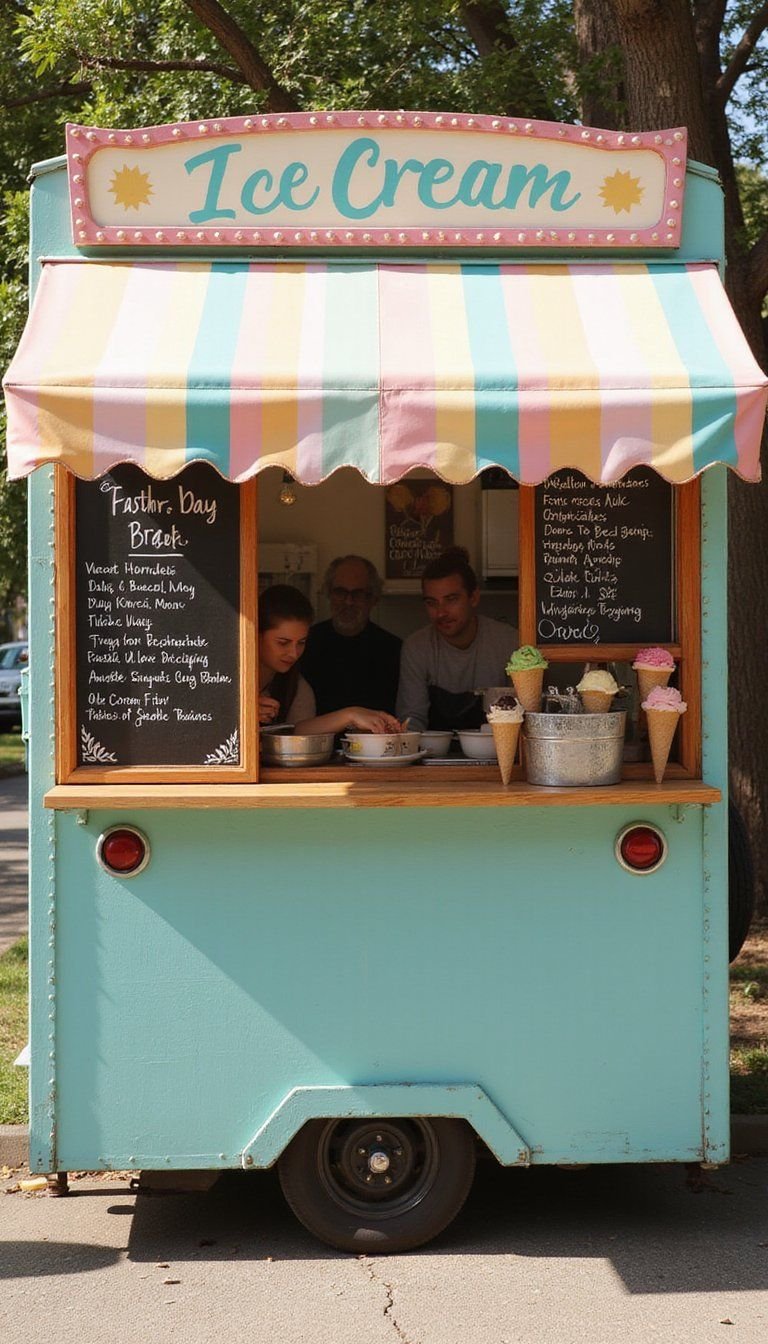 Ice Cream Truck Style Mobile Party Bar