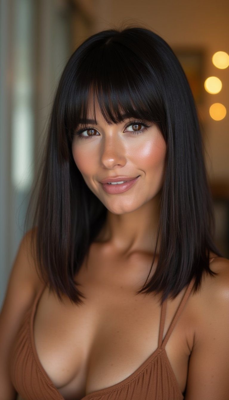 Sleek Straight Italian Bob With Glassy Finish