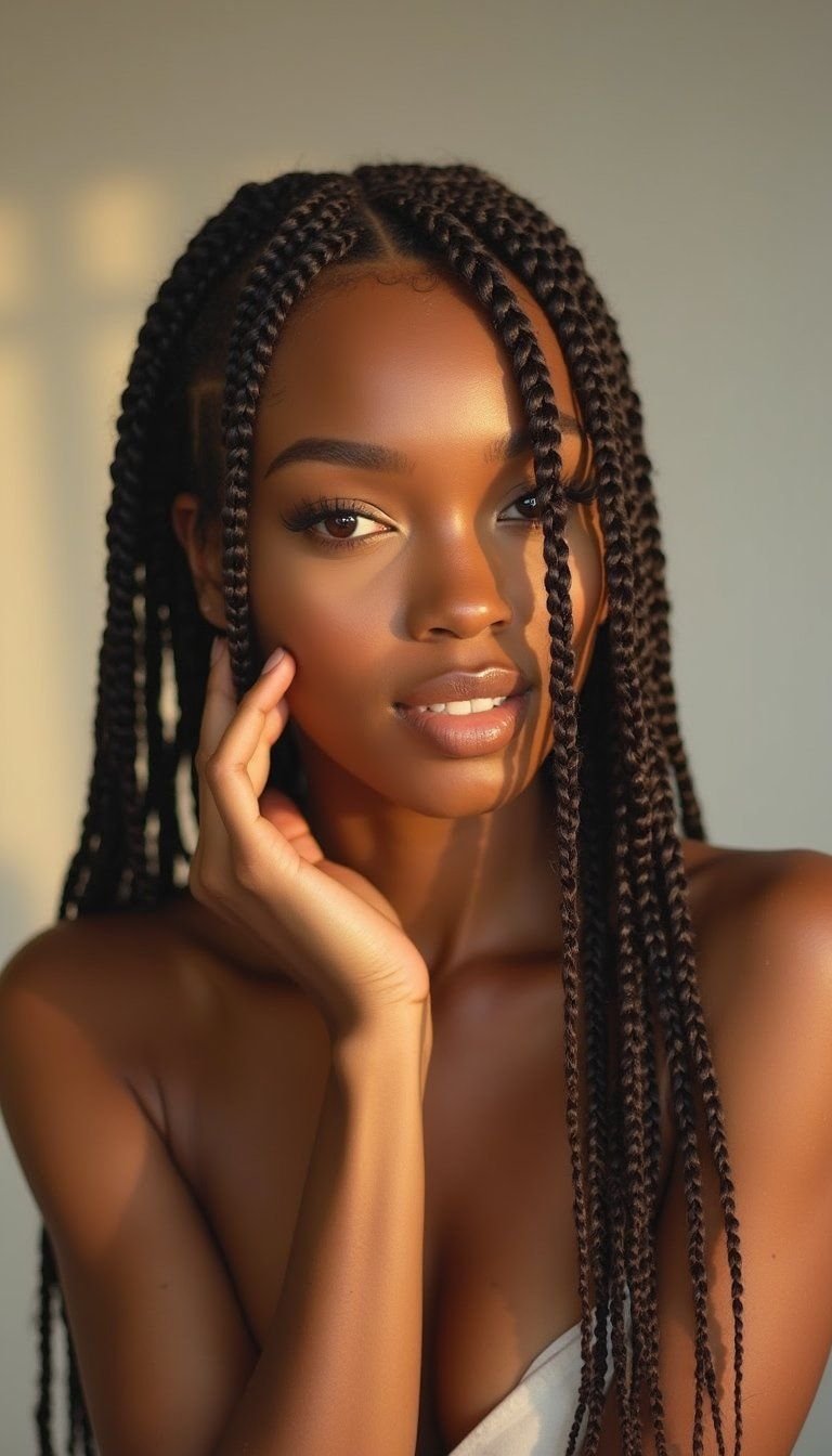 Micro Knotless Box Braids For Delicate Texture