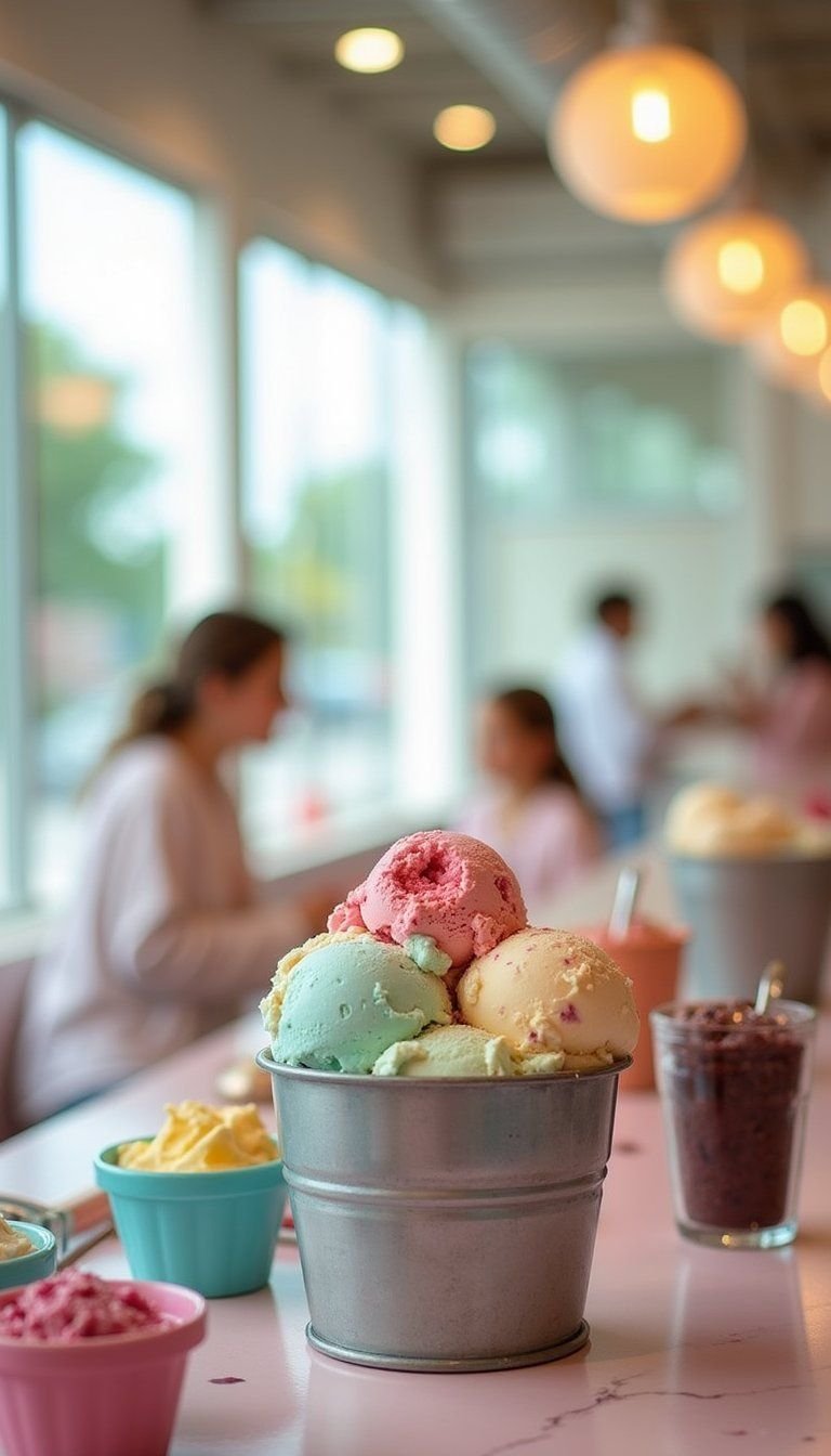 Ice Cream Sundae Bar With Toppings Station