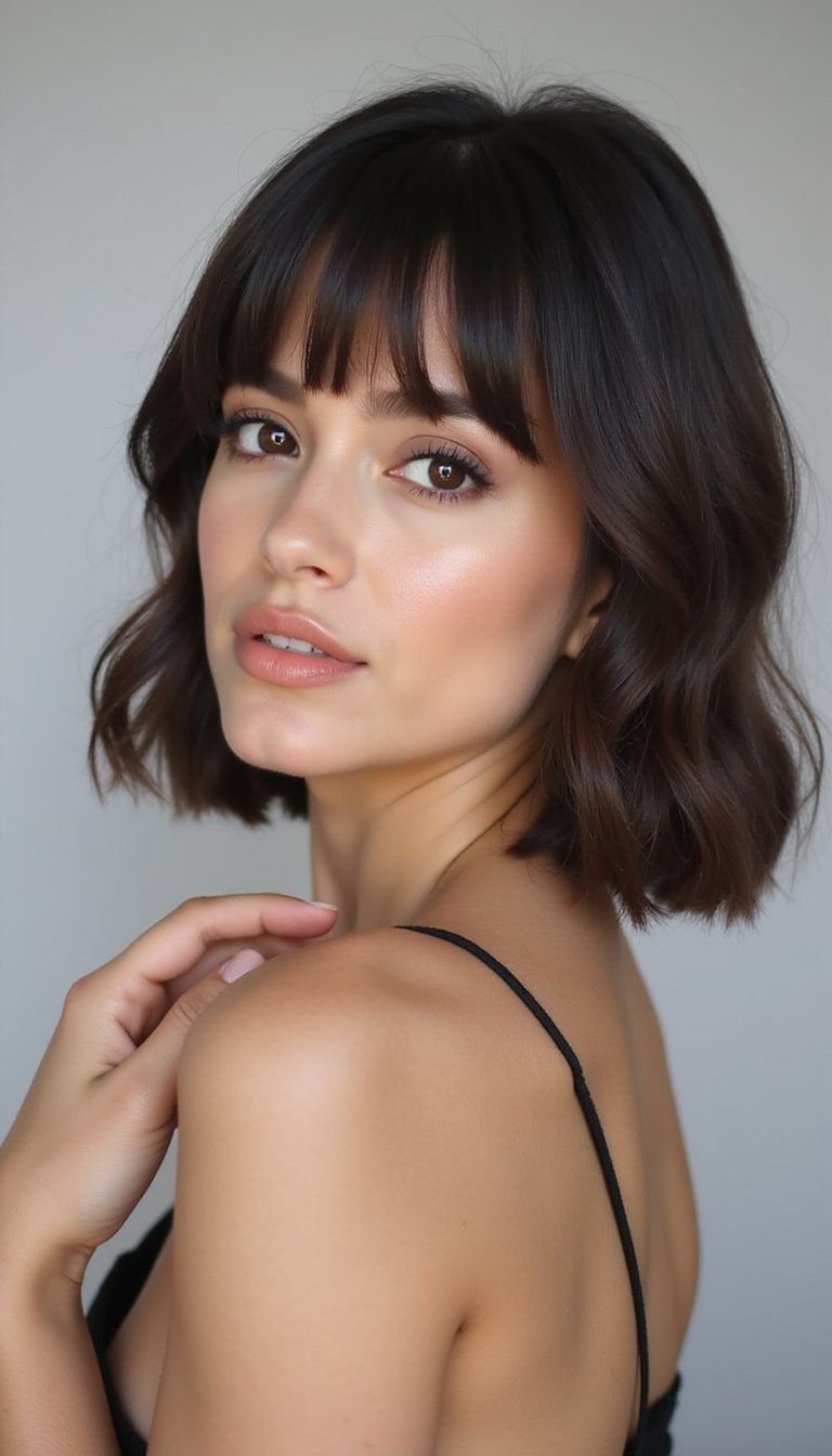 Blunt Lob With Subtle Layers For Sleek Shape