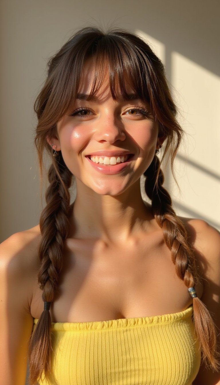 Asymmetrical Lemonade Braids With Swept Fringe
