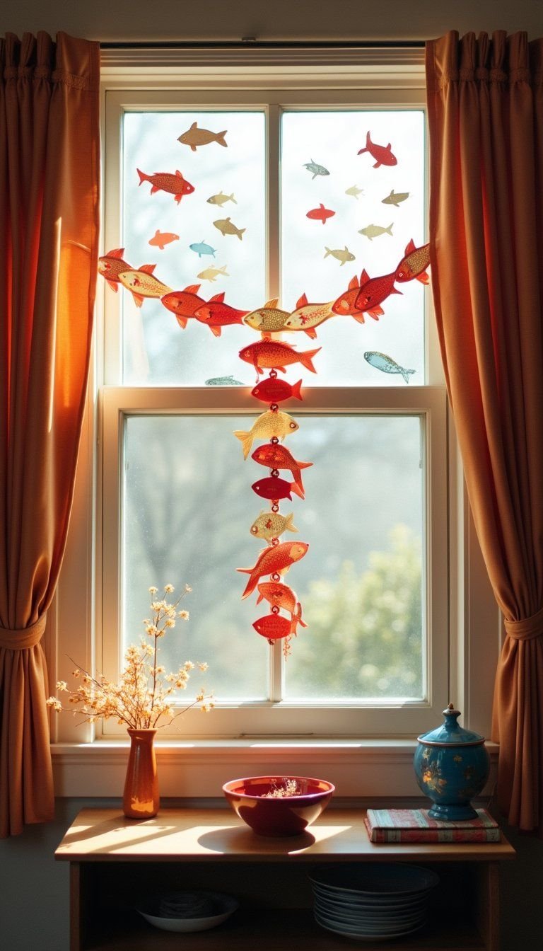 Koi Window Decals and Paper Fish Swag