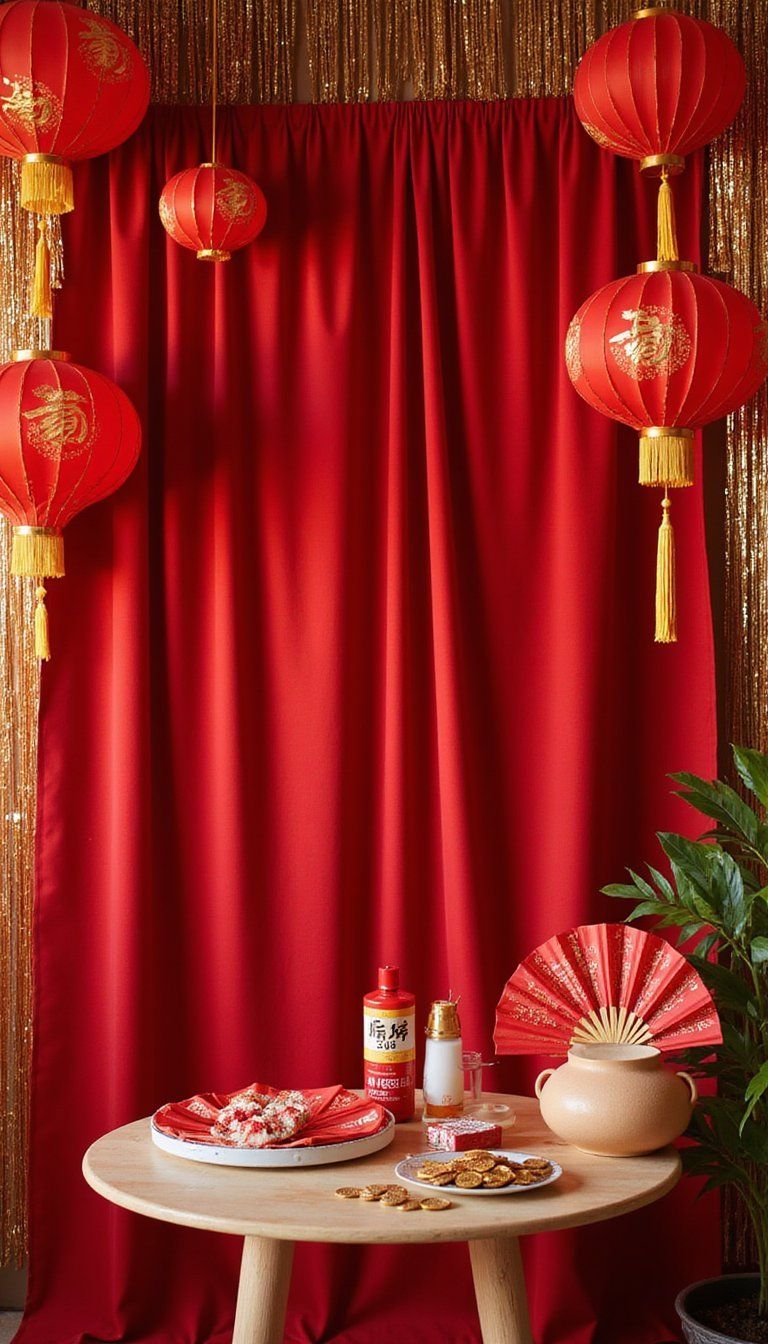 Lunar New Year Photo Backdrop With Props
