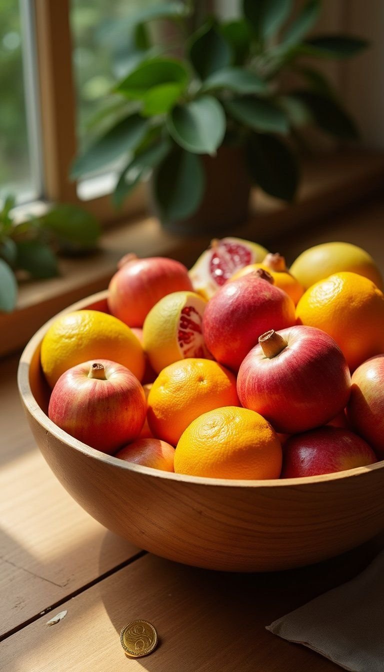 Prosperity Fruit Bowl with Citrus and Pomegranates