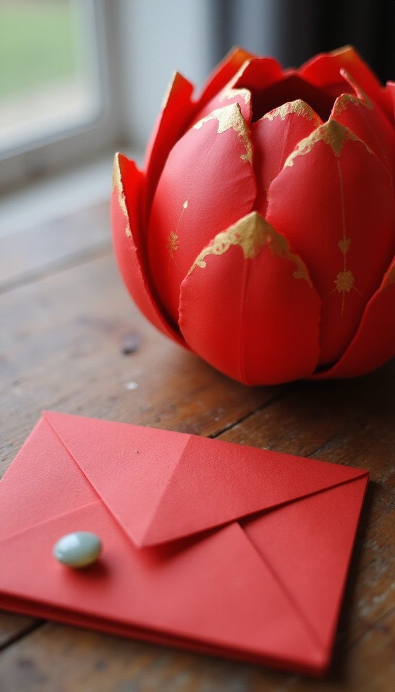 Fold-And-Slip Lotus Ang Pao Envelope Design