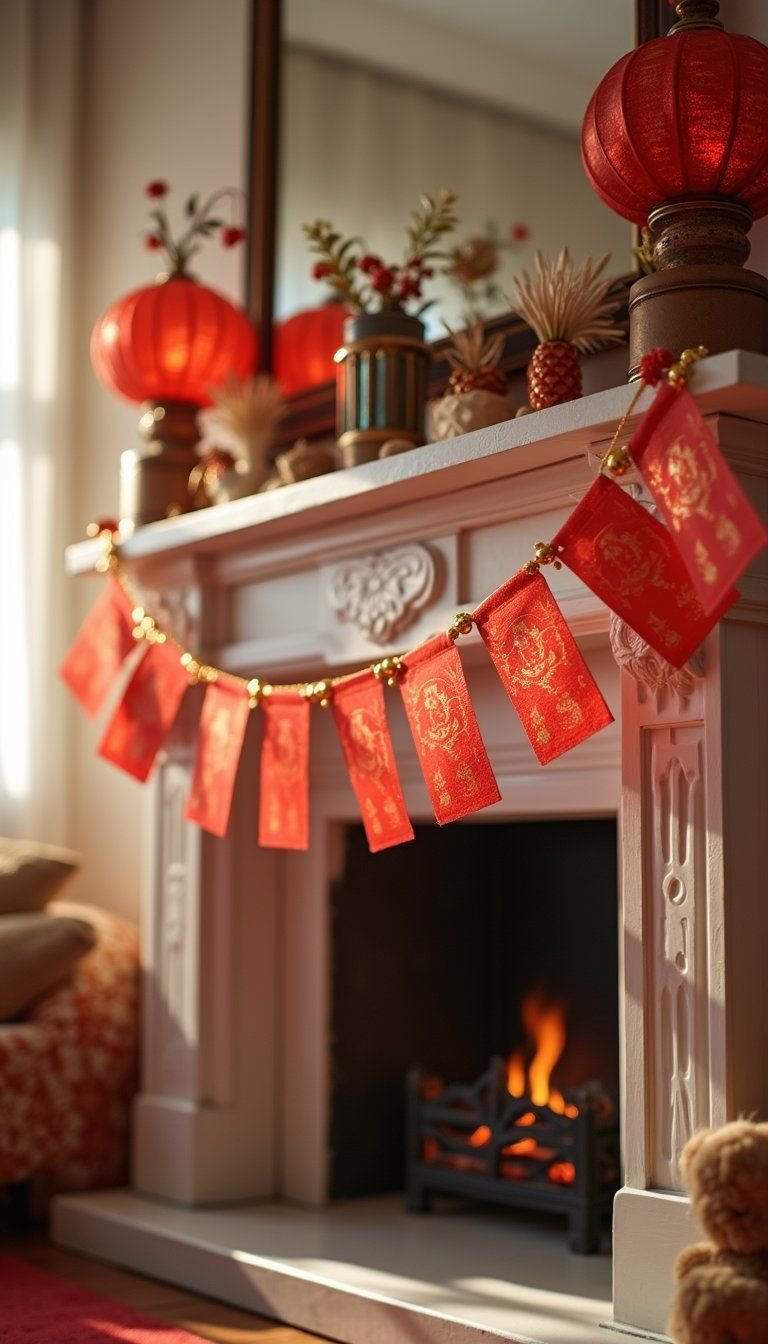 Mini Red Envelope Garland For Party Decor