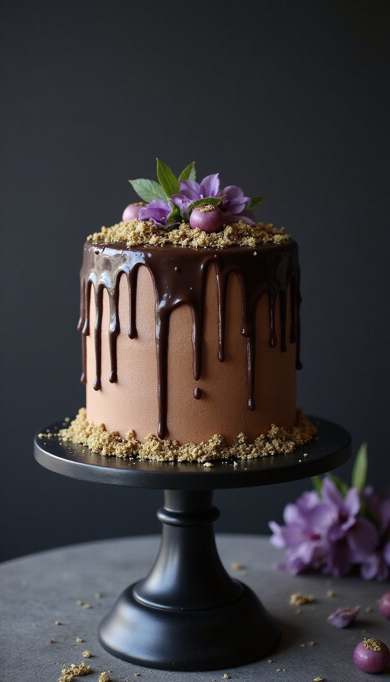 Chocolate Ganache Drip King Cake Royale