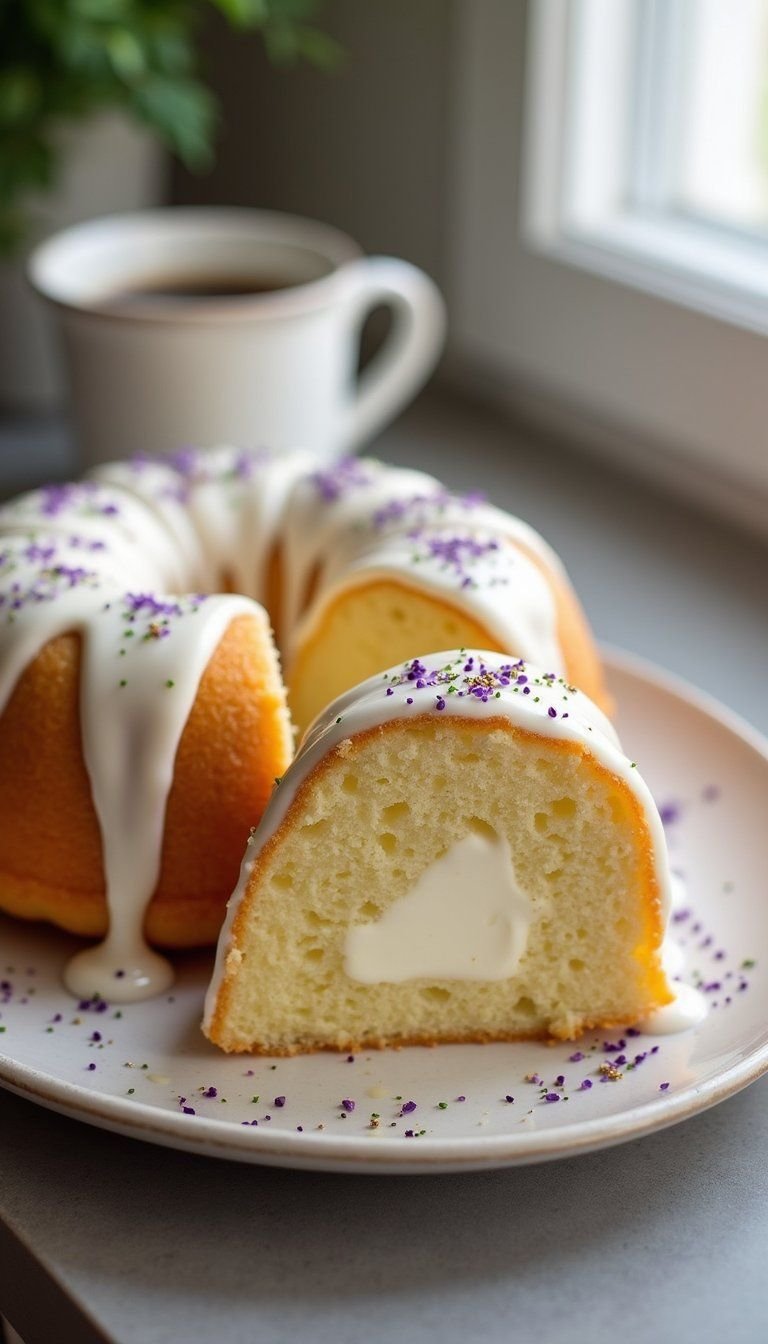Cream Cheese Filled Mardi Gras King Cake