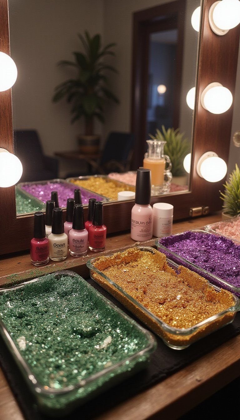 Glitter Makeup And Nail Bar For Party Glam