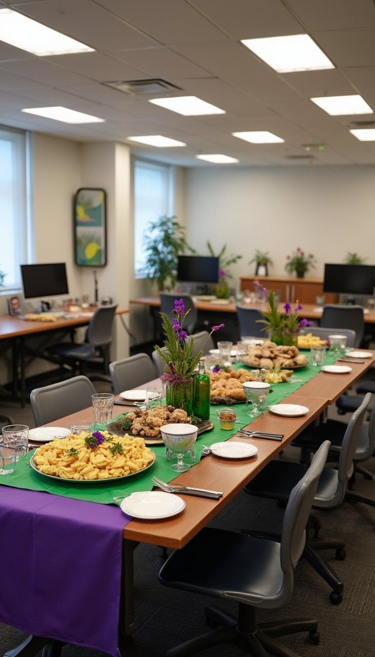 Office-Friendly Potluck Mardi Gras Lunch Celebration