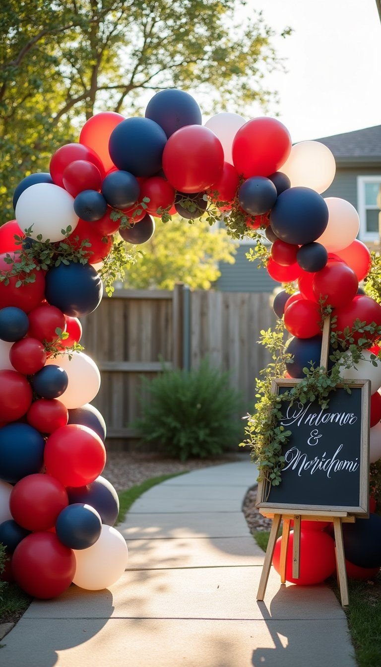 Budget-Friendly Balloon Arch Entryway Idea