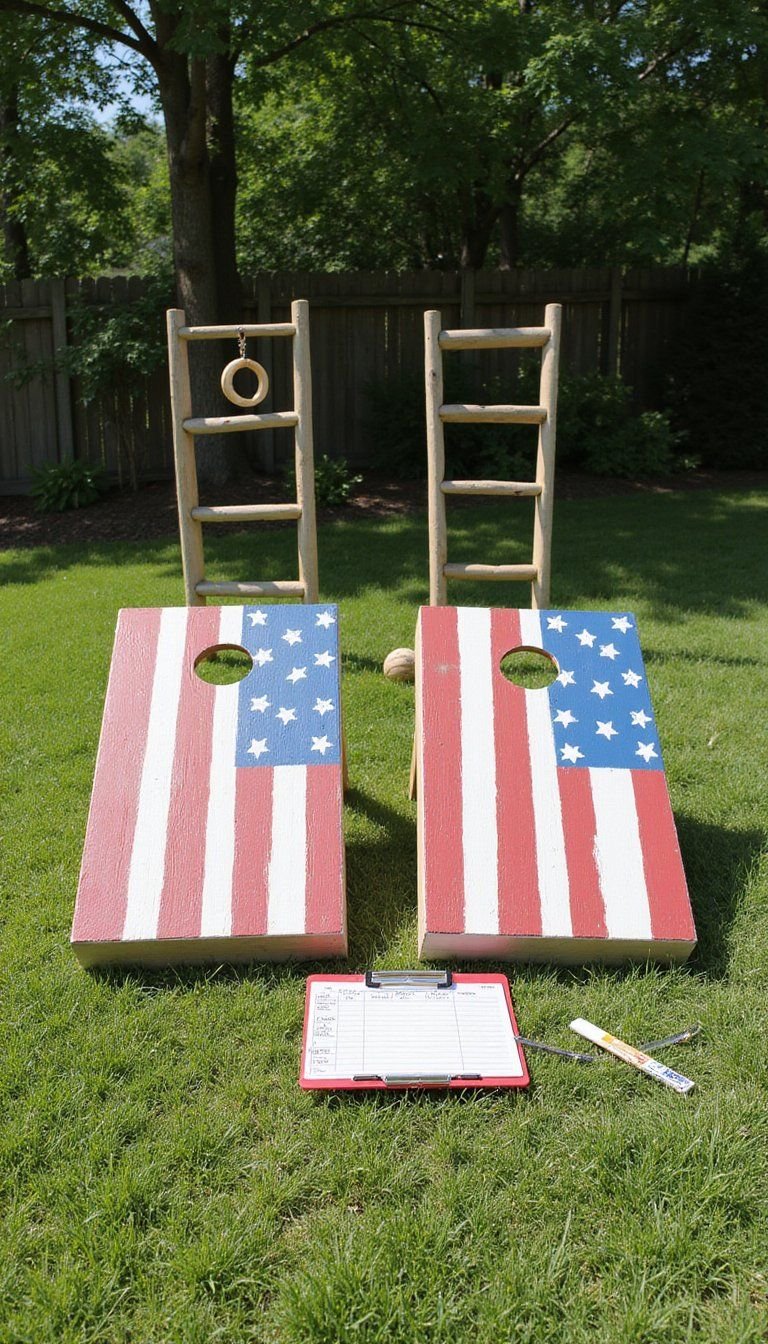 Cornhole And Lawn Game Tournament Setup