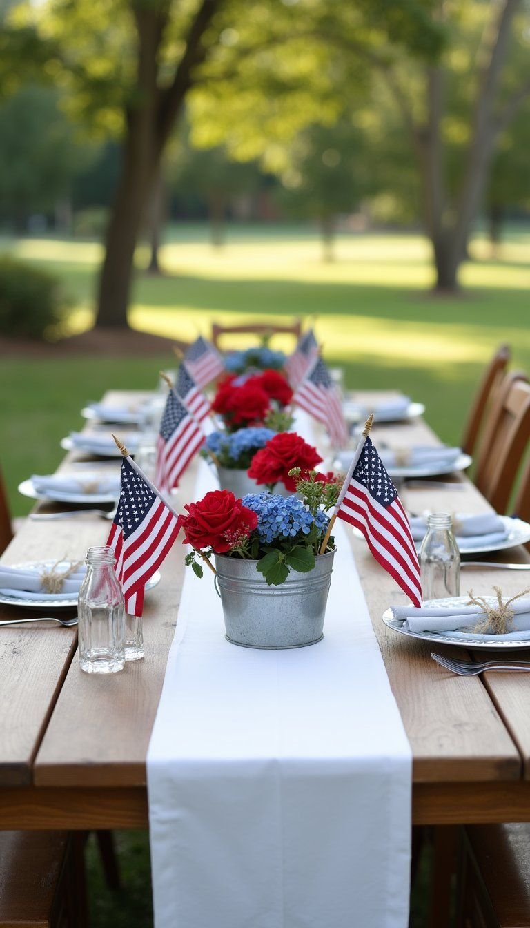 Flag-Friendly Table Runner And Centerpieces