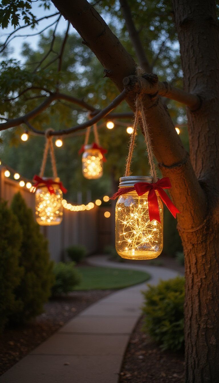 Mason Jar Lanterns With Twinkle Lights