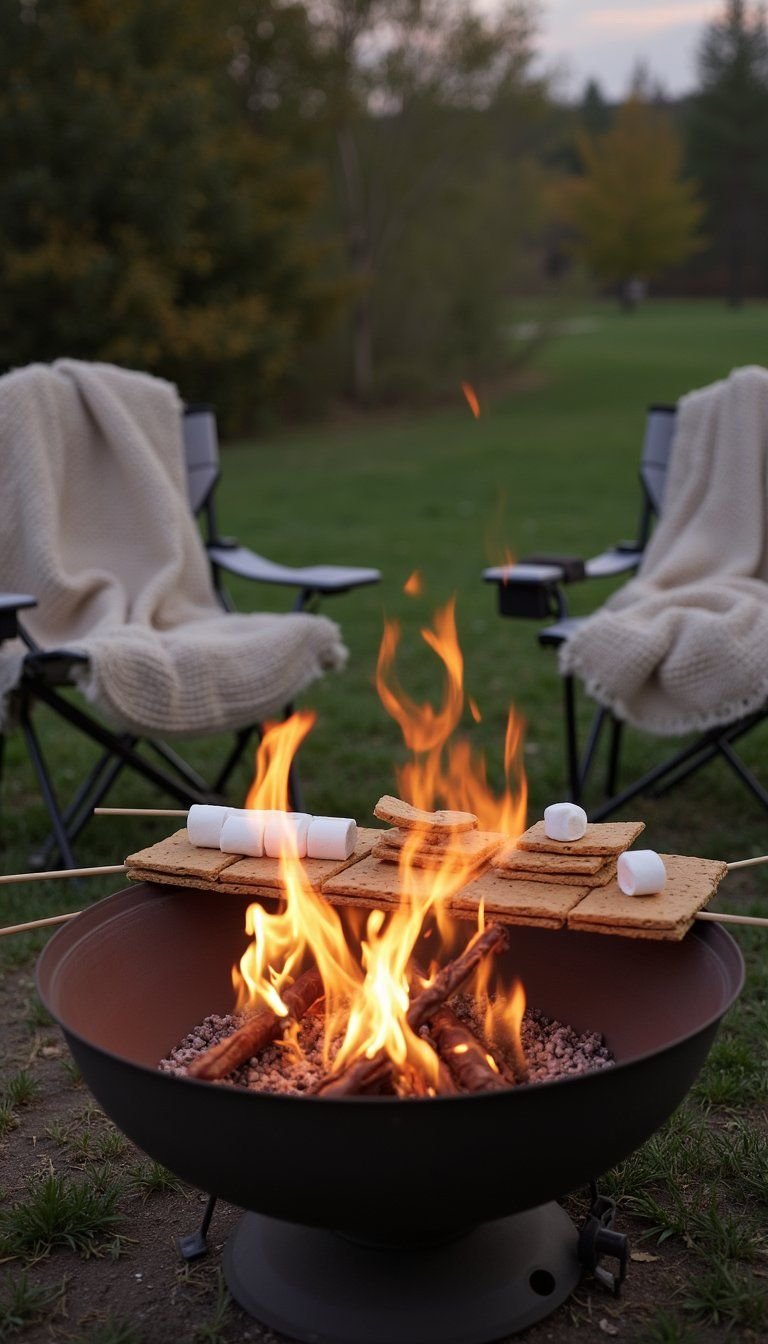S'mores Bar Around A Portable Fire Pit