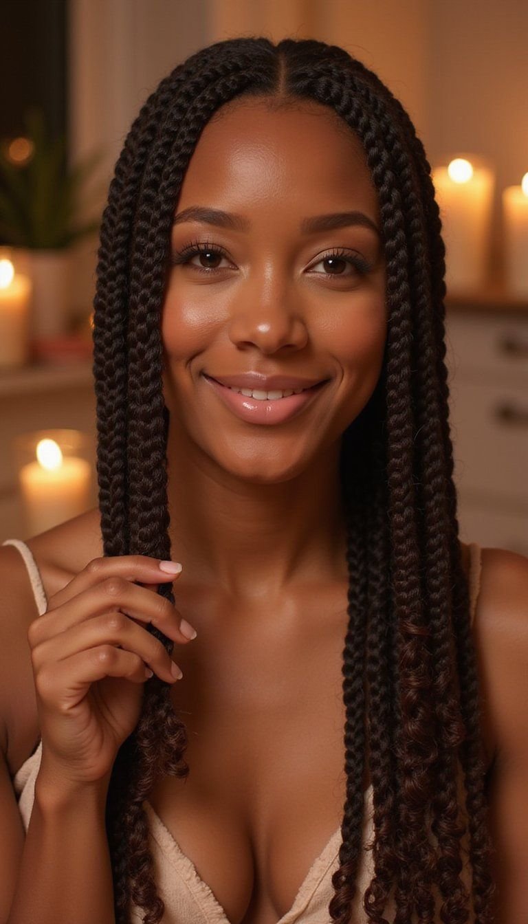 Micro Braids With Curled Ends Romantic Vibe