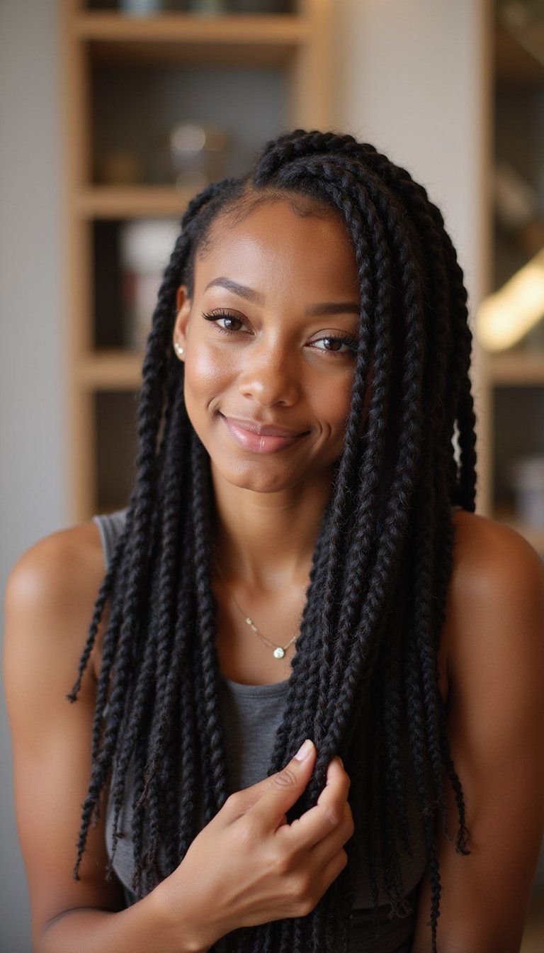 Mixed Micro Braids And Micro Twists Texture Mix