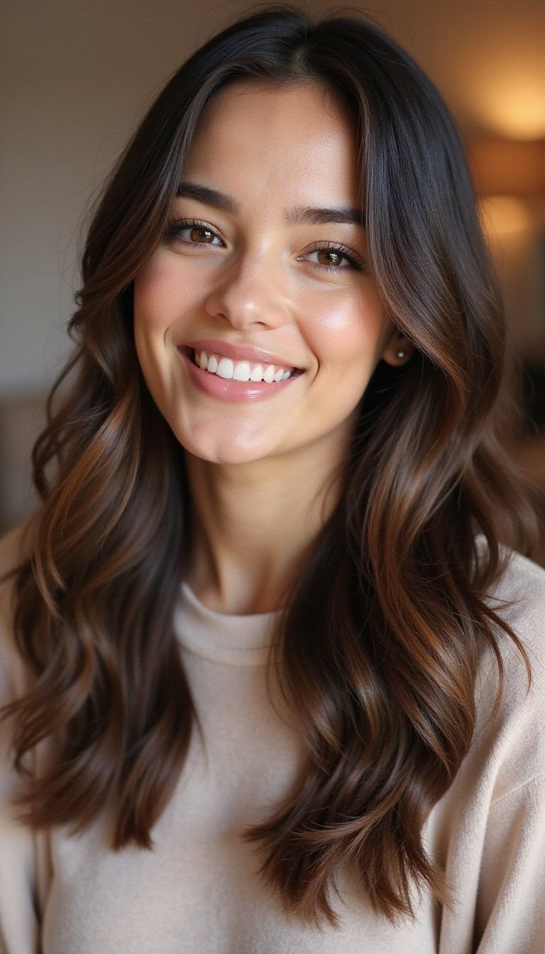 Sleek Middle Part With Face-Framing Layers