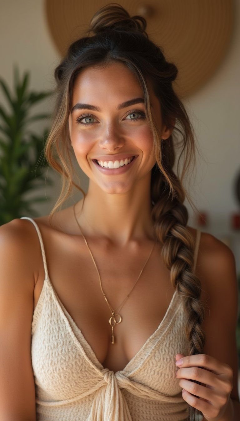 Braided Accent Mixie With Soft Top Braids