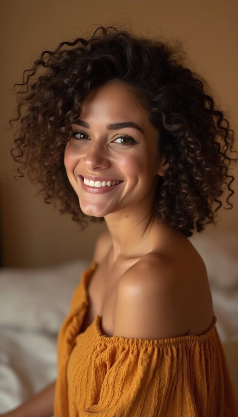 Undone Curly Mixie With Short Nape For Ease