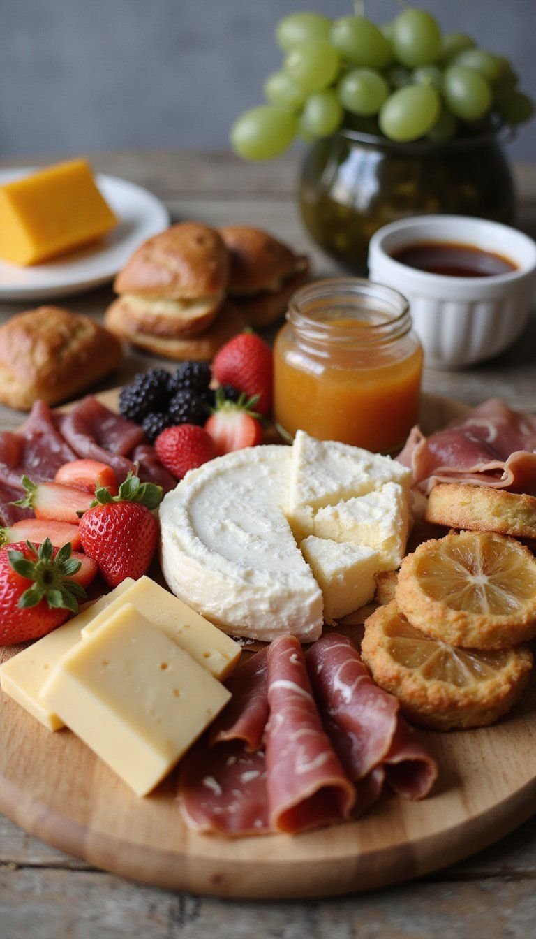 Breakfast Charcuterie Board With Sweet And Savory