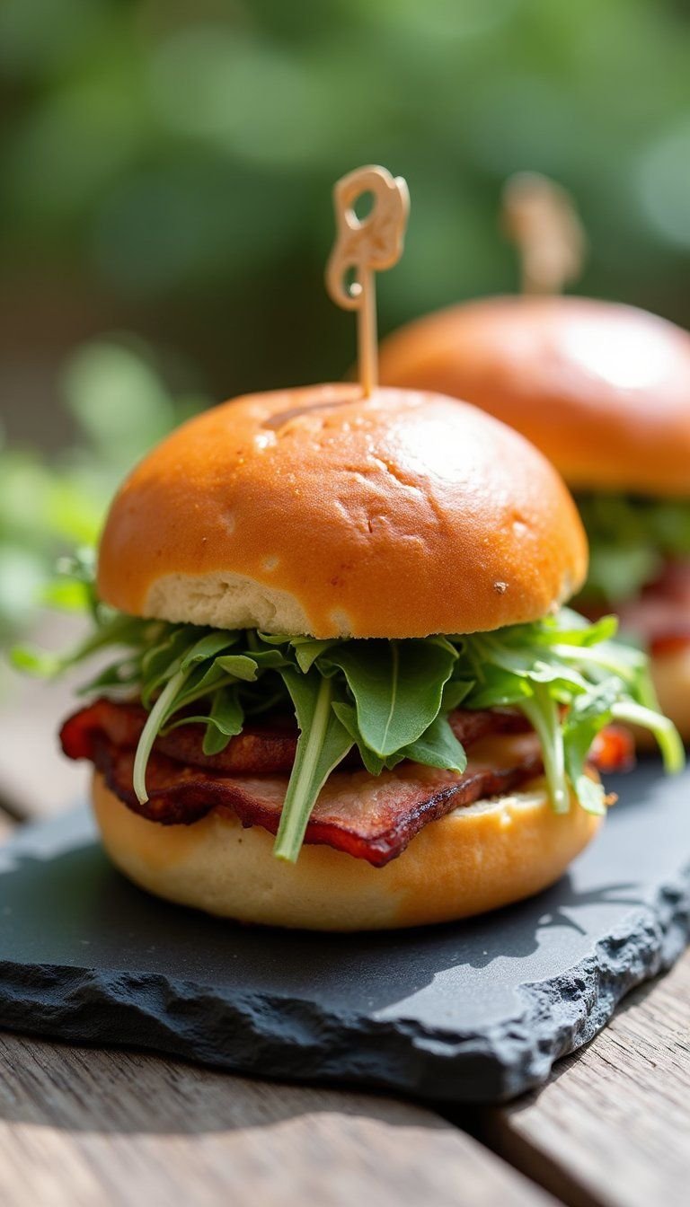 Citrus Glazed Ham Sliders With Arugula Slaw