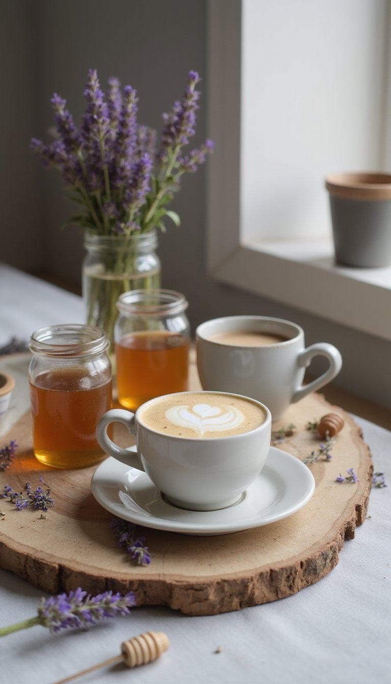 Lavender Honey Latte And Tea Station Setup