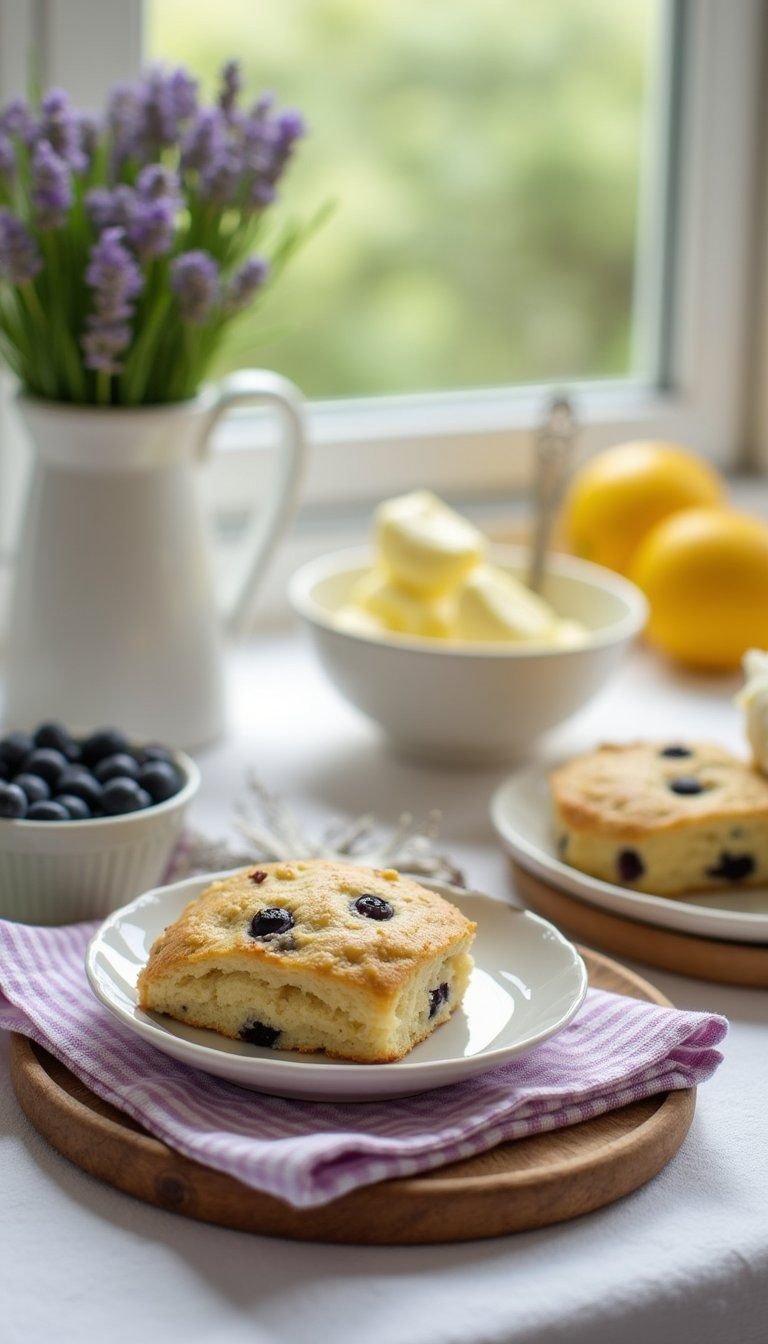 Lemon Blueberry Scones With Lavender Butter