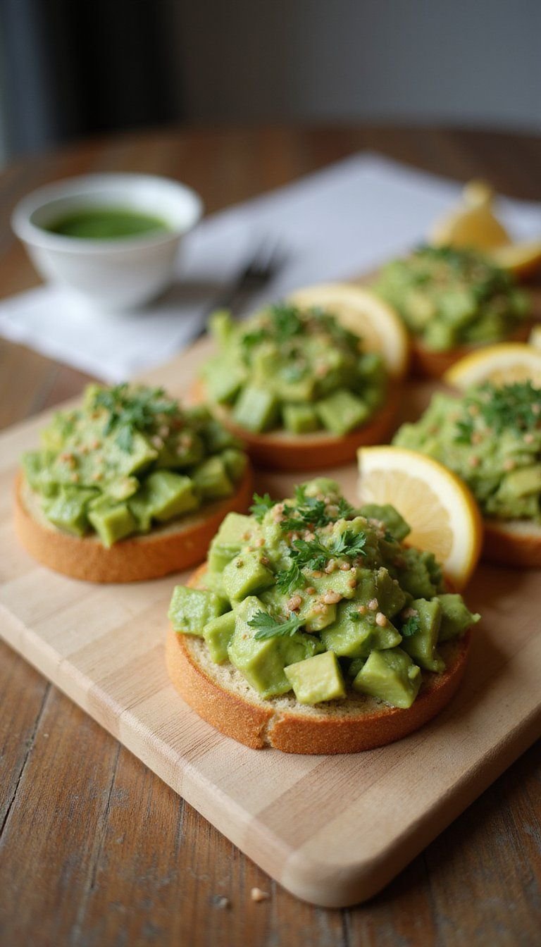 Mini Avocado Toast Trio With Fresh Toppings