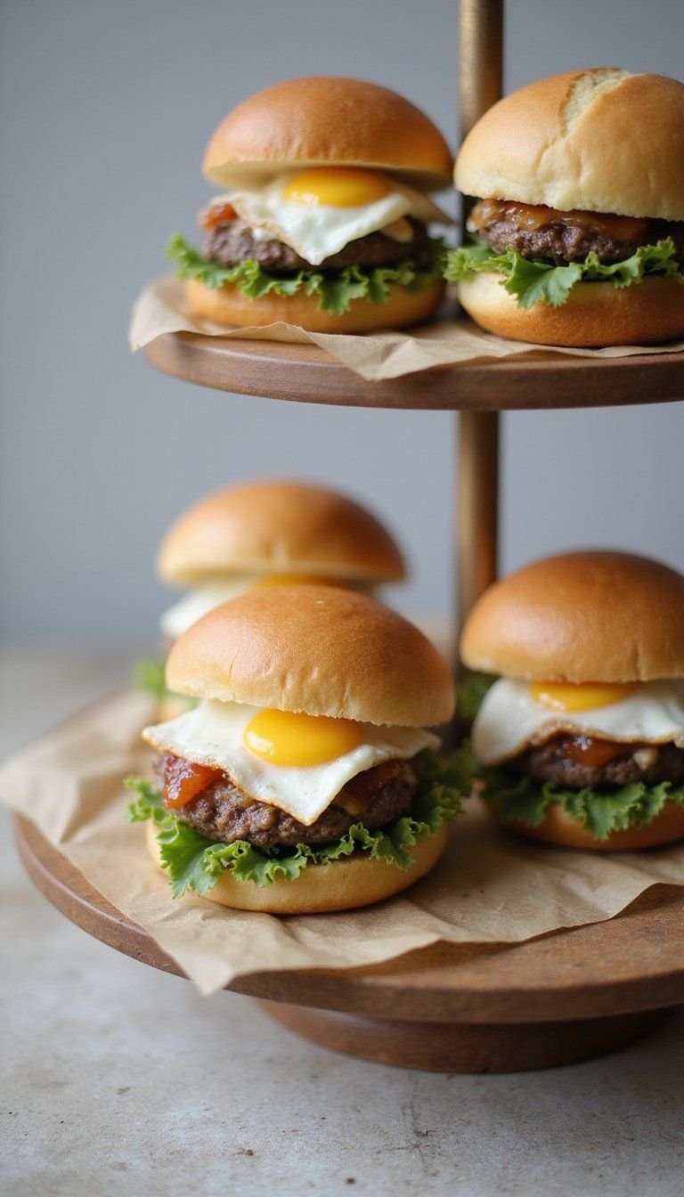 Mini Brie Breakfast Burgers With Fig Jam