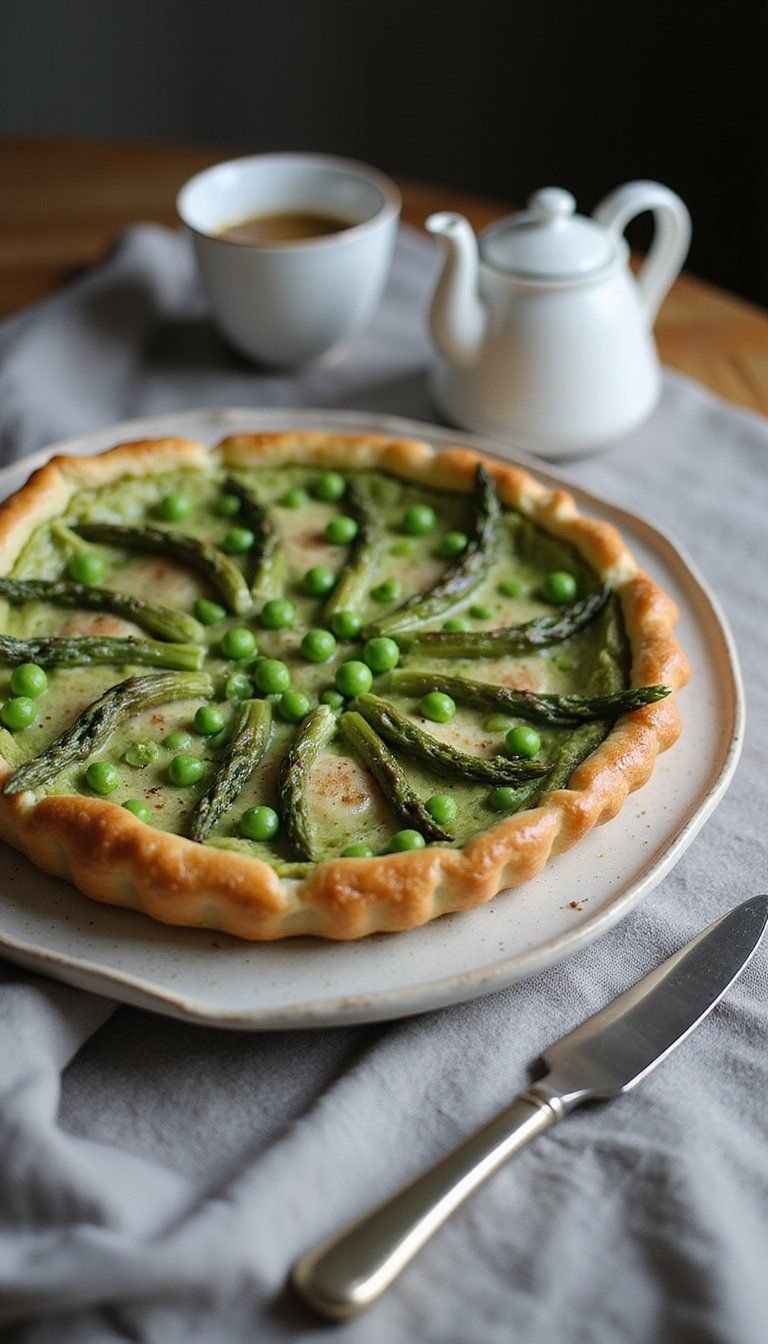 Spring Vegetable Tart With Puff Pastry Base