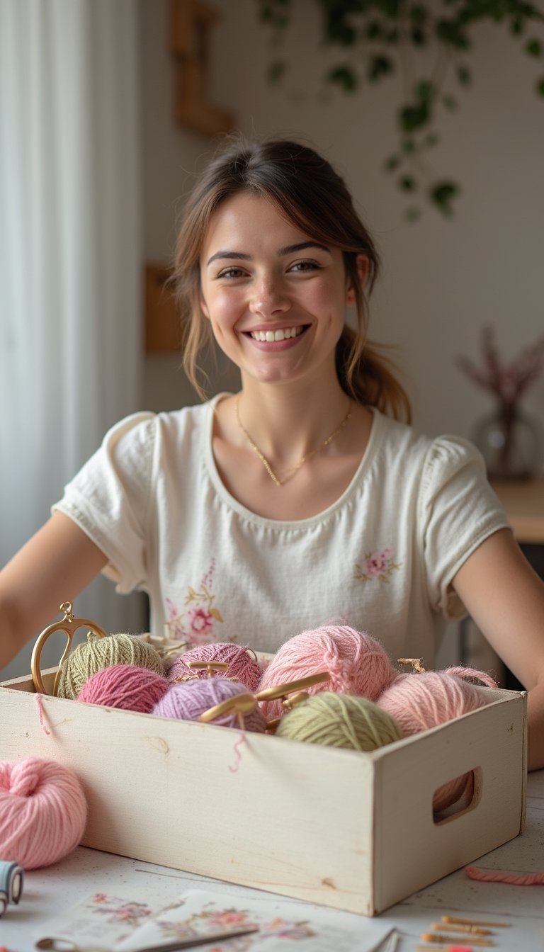 Beginner Crafter DIY Supplies And Pattern Basket