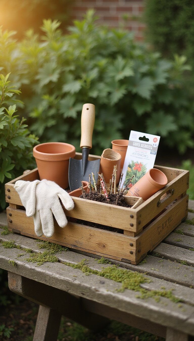 Beginner Gardener Seed And Tool Basket