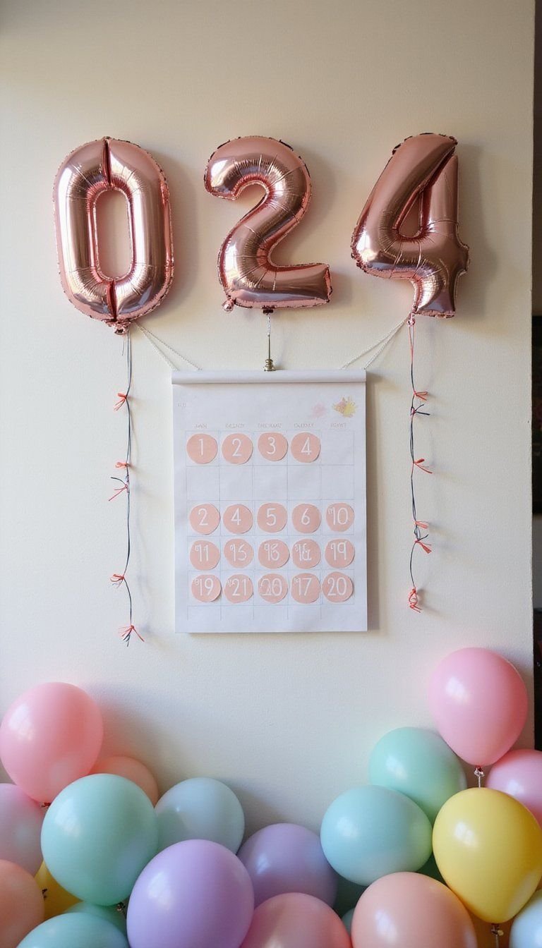 Balloon Countdown Calendar With Numbered Balloons