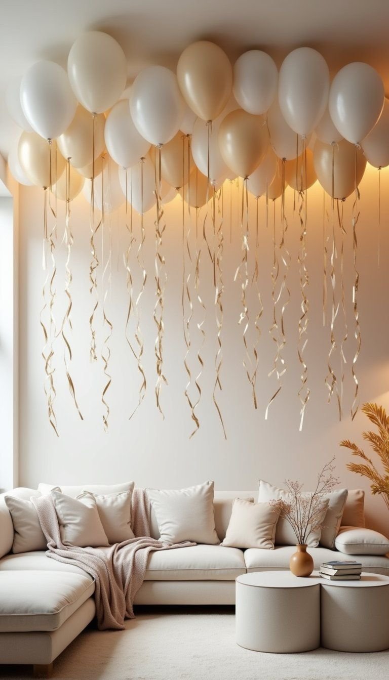 Ceiling Balloon Clouds With Hanging Streamers