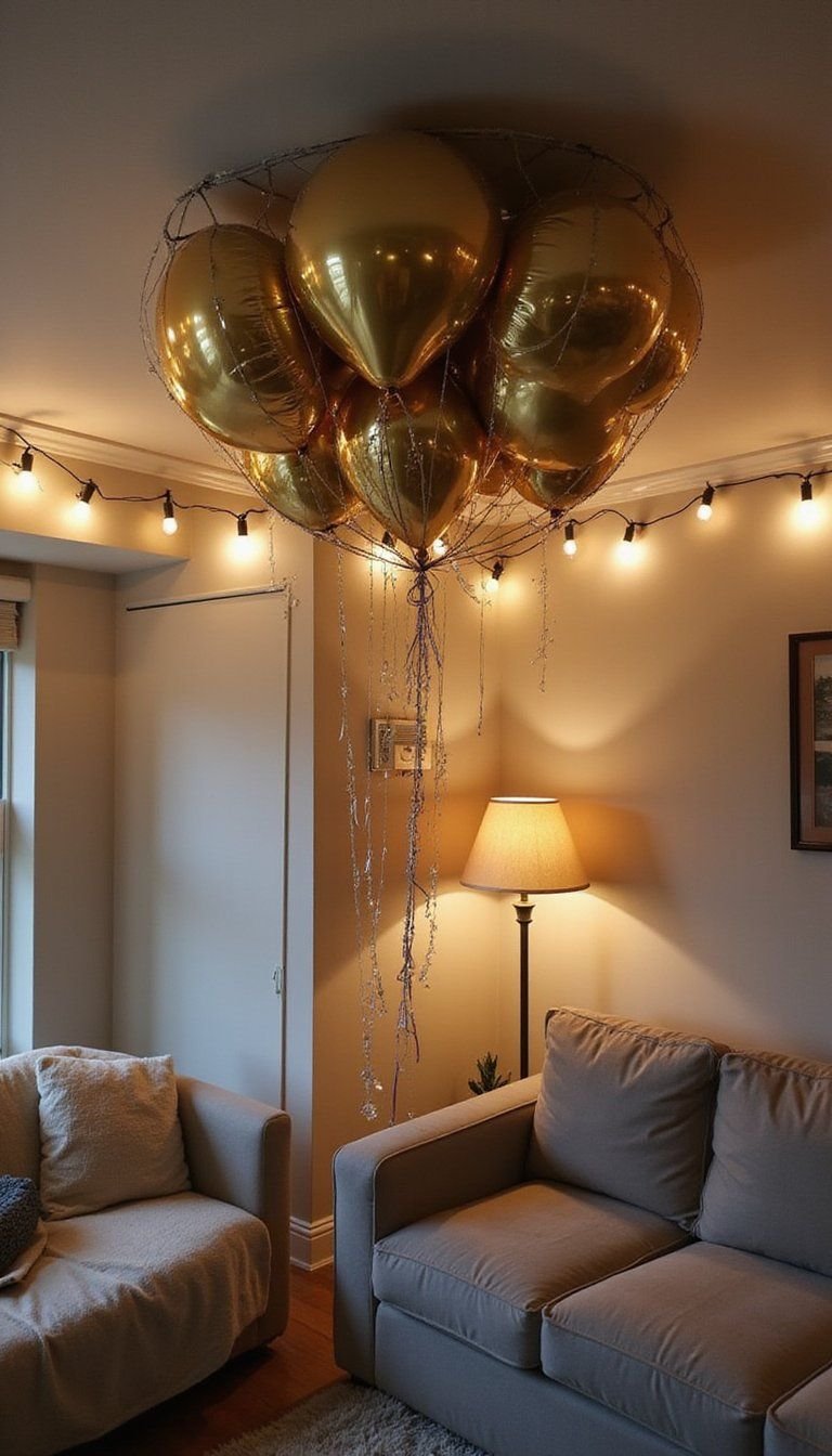 DIY Balloon Drop Net For Midnight Moment