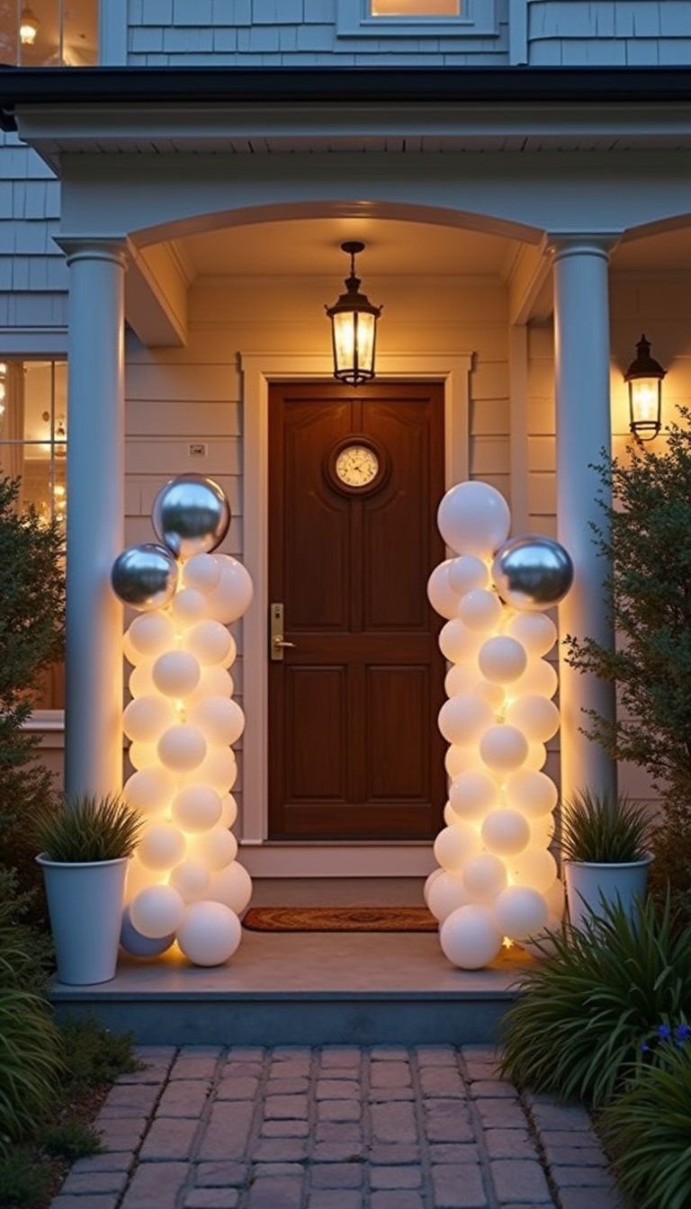 LED Lighted Balloon Columns For Entryway