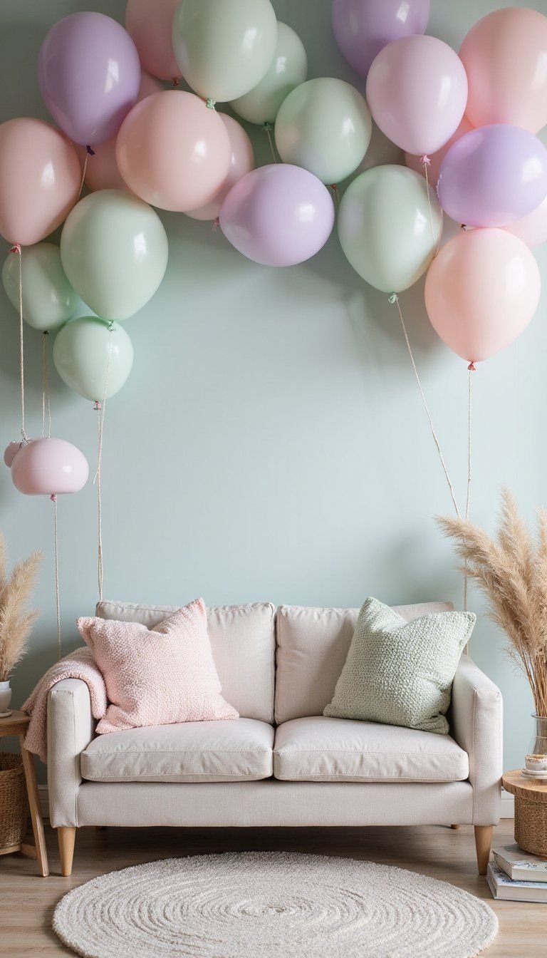 Pastel Balloon Wall For Family Countdown Photo Spot
