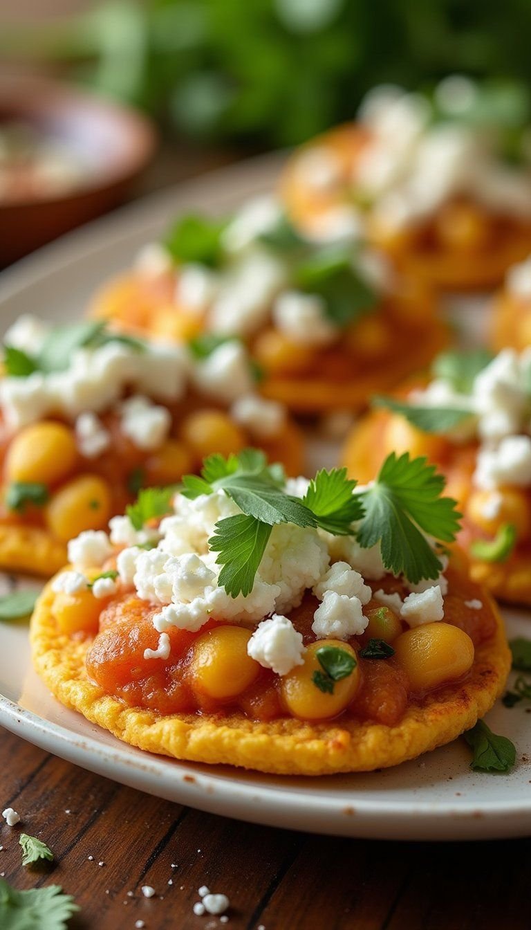 Charred Corn and Lime Mini Tostadas with Cotija