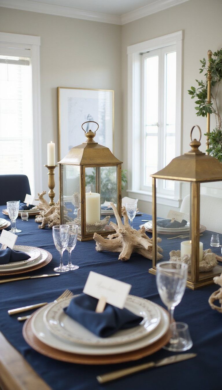 Coastal New Year Nautical Blue And Brass