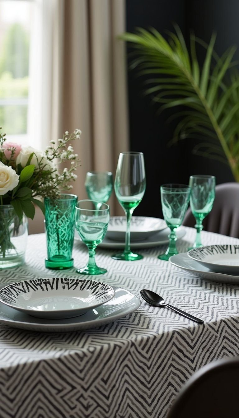 Geometric Modern Black White Pop Of Color