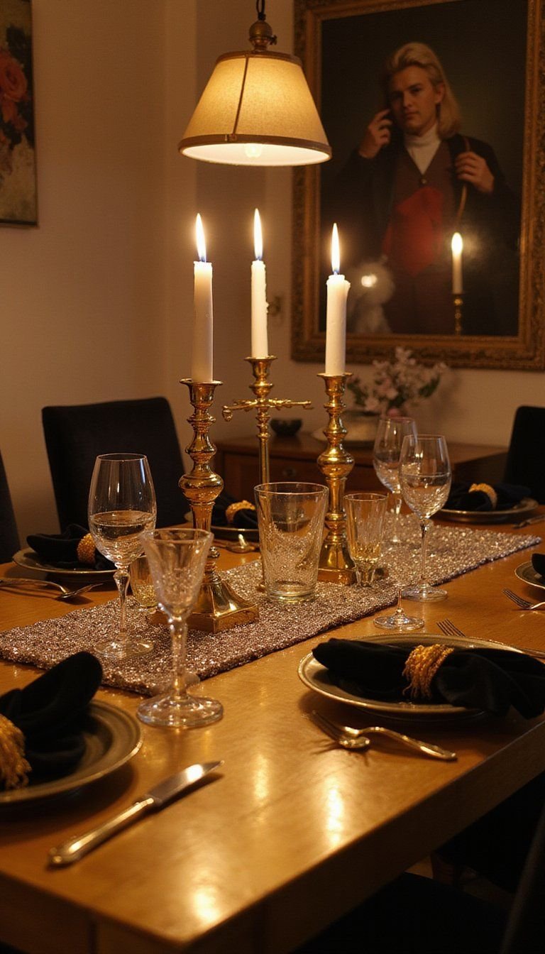 Gilded Vintage Hollywood Glam Tablescape